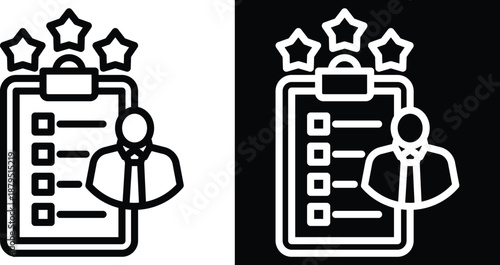 assessment Two-tone version in black and white background