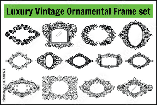 
Luxury Vintage Ornamental Frame Set