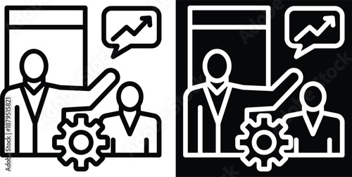 coaching Two-tone version in black and white background