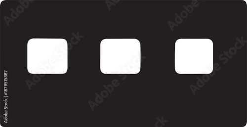 Three square buttons on black panel