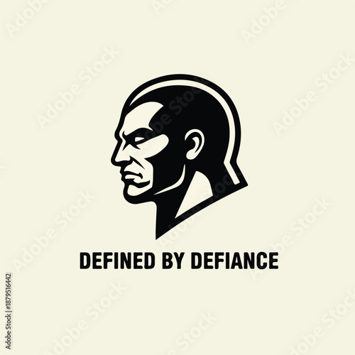 Defiant Man Head Profile Graphic
