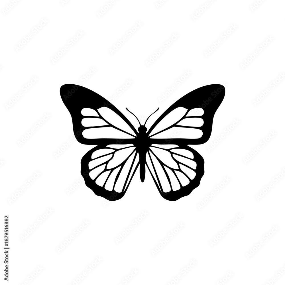 Fototapeta premium Minimal Butterfly Silhouette Vector Illustration