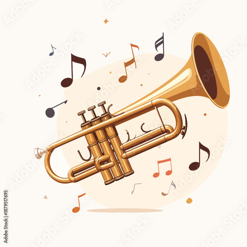 Melody of Golden Trumpet with Notes