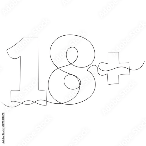 . One continuous line of coming-of-age pattern. Vector illustration. Linear design of adulthood vector.