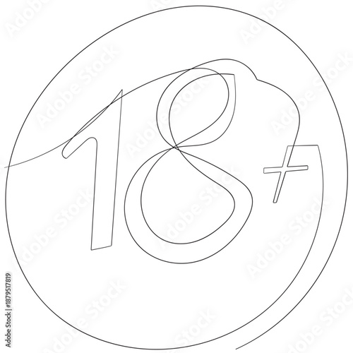 . One continuous line of coming-of-age pattern. Vector illustration. Linear design of adulthood vector.