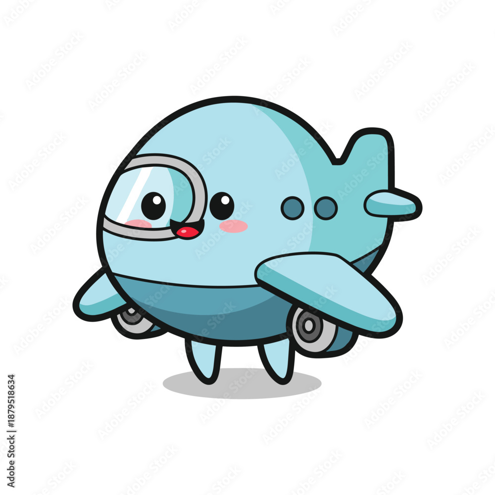 Fototapeta premium Cute Cartoon Airplane Illustration