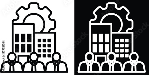 organization Two-tone version in black and white background