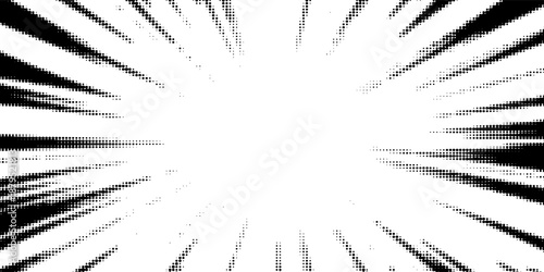 Comic speed lines background. Cartoon book explosion background. Superhero radial line pattern frame. Manga or anime sunburst wallpaper. Vector impact backdrop. Pop art flash beams or rays effect