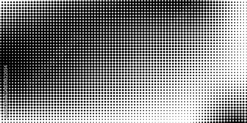 Grunge halftone gradient background. Faded grit noise texture. White and black sand wallpaper. Retro pixelated backdrop. Anime or manga style comic overlay. Vector graphic design textured template
