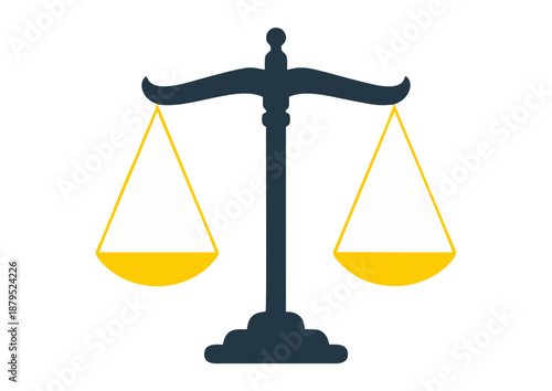 Balanced Justice: Scales Symbol with Clean, Minimal Illustration