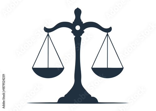 Equitable Balance: Scales of Justice with Subtle Illustrative Style