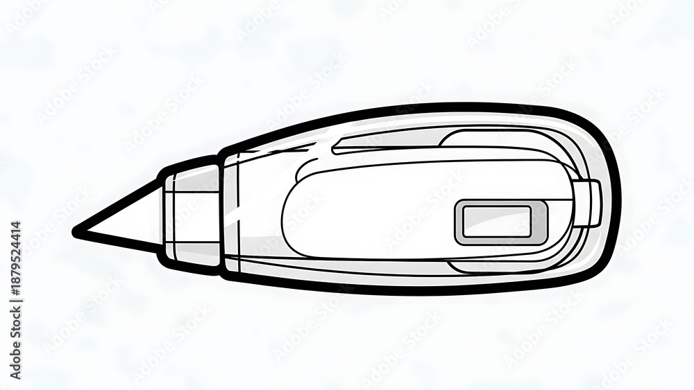 Fototapeta premium Black and White Pen Illustration on White.