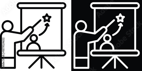 training Two-tone version in black and white background