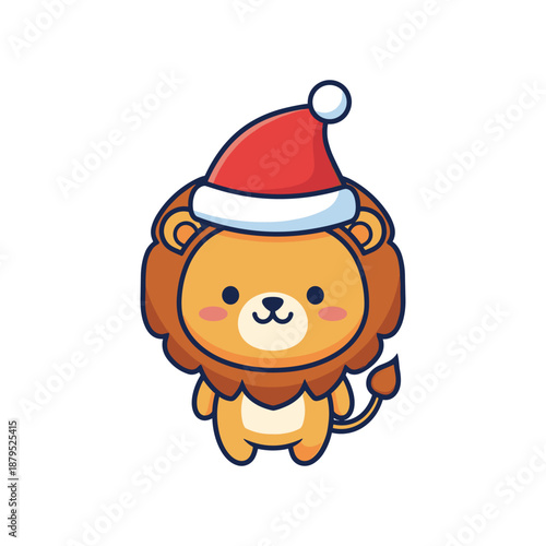Christmas Lion Illustration