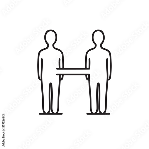 Two People Connected by a Horizontal Bar Icon