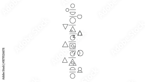 Geometric shapes arranged vertically in a minimalist design