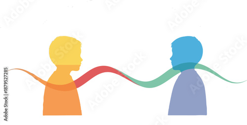 Colorful silhouettes of people communicating effectively