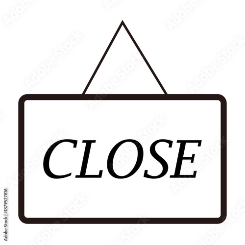 CLOSE 閉店・準備中を示すお店の看板ピクトグラムアイコン