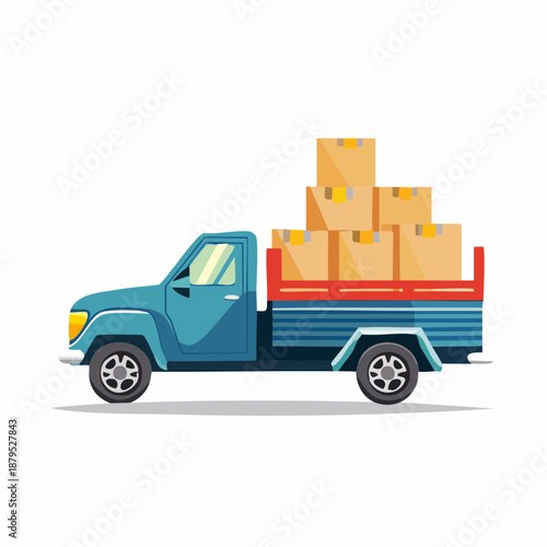 vector illustration of a delivery truck