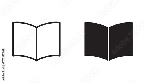 Vector illustration of a set of book icons on a white background. Isolated on a transparent background. Collection of literary book icons. Textbook icons.