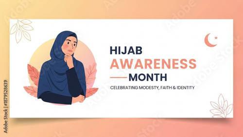 Woman wearing hijab for hijab awareness month celebrating modesty