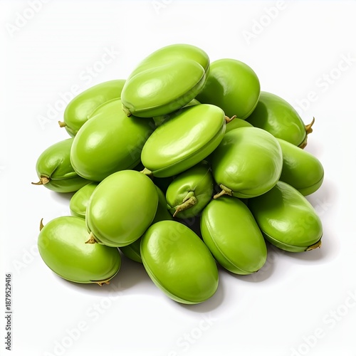 Wallpaper Mural Heap of vibrant green lima beans on a clean white background symbolizing freshness Torontodigital.ca