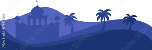 Islamic Mosque Desert Silhouette