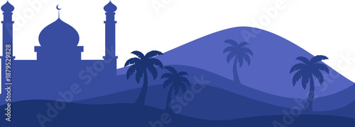 Islamic Mosque Desert Landscape