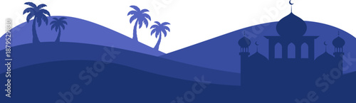 Islamic Mosque Desert Silhouette