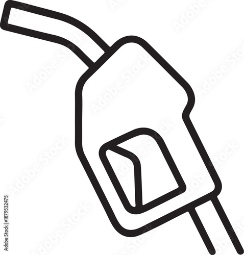 Fuel nozzle icon simple line art vector illustration for gas station services and automotive industry isolated on white background
