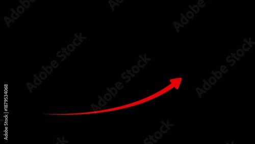 Картината върху платно Red upward curving arrow on a Generate title without using the word Title: before it