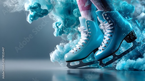 Wallpaper Mural Magische Eiskunstlauf Schlittschuhe mit eisigem Rauch
 Torontodigital.ca