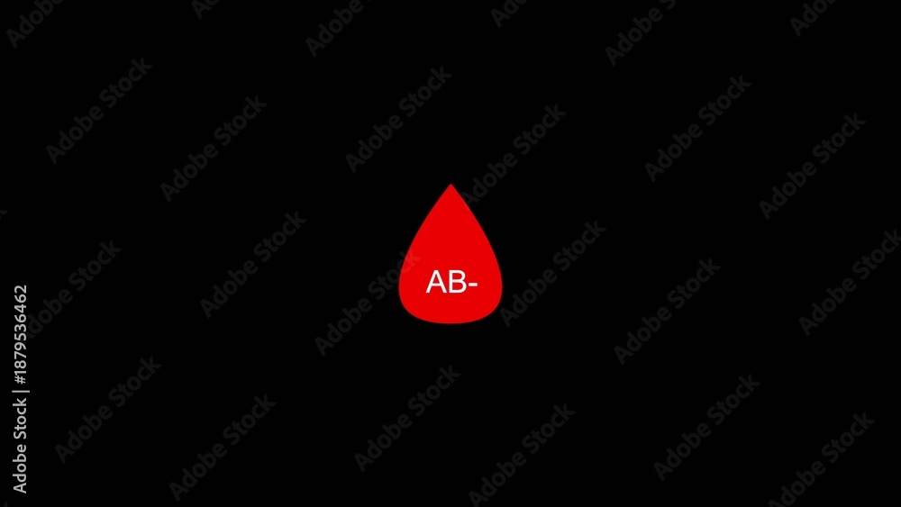 Fototapeta premium Teardrop shaped type in red with AB negative label on Generate title without using the word