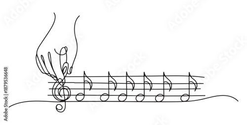 Hand Writing Music Notes on Sheet Music