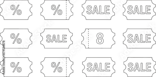 Sale discount labels and percentage tickets