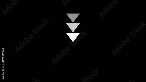 Three gray downward pointing triangles aligned vertically with gradient shading on a Generate title without using the word Free Download Three gray downward pointing triangles aligned vertically with gradient shading on a Generate title without using the word