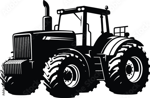 Modern farming tractor vector illustration set isolated on white background