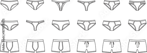 underwear shorts and briefs illustrations