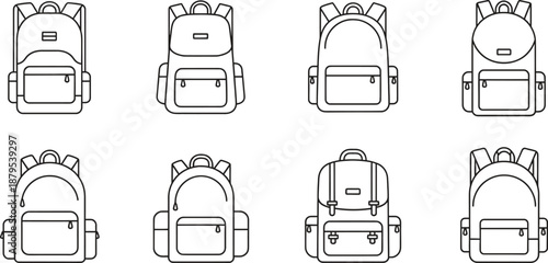 Various school backpacks in different styles and designs