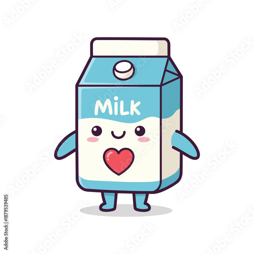 Adorable Cartoon Milk Character Illustration
