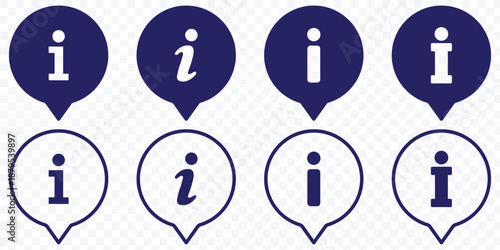 Information icon collection. Info icons set. Info button.  Info symbol. Vector EPS 10