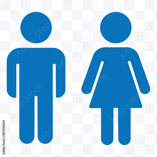 Gender icon set, male female symbols, public signage figures. eps 10
