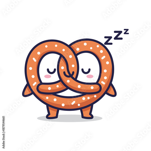 Adorable Pretzel Character Sleeping Peacefully