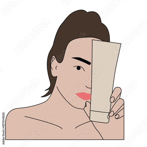 Women is doing Skincare routines