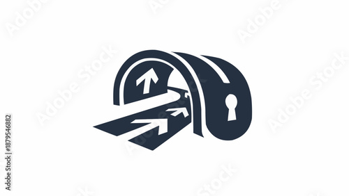 Padlock with arrows pointing up inside.