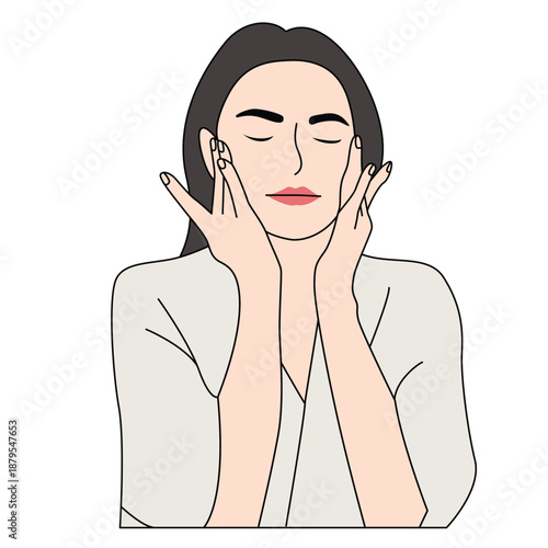 Women is doing Skincare routines