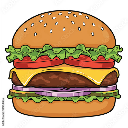 hamburger illustration vector