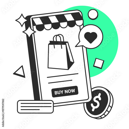 ecommerce  illustration for application design and ecommerce website design needs