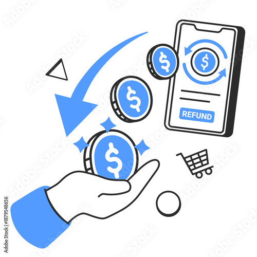 refund process  illustration for application design and ecommerce website design needs