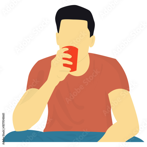 People Drinking Water Illustration